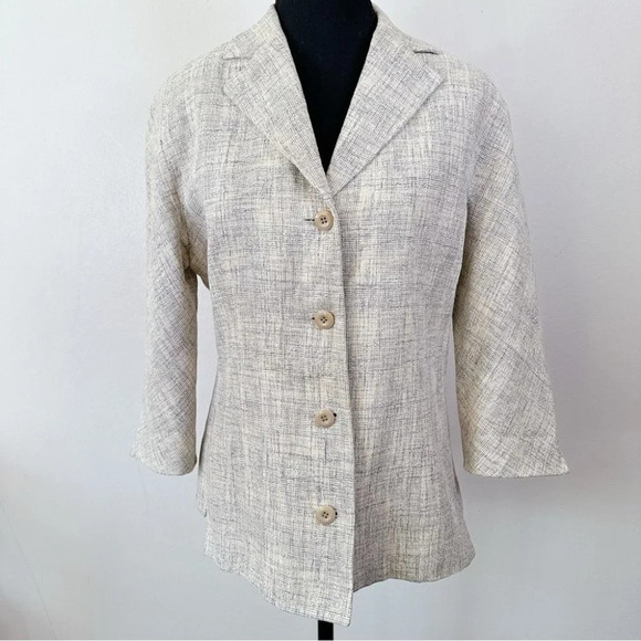 Holt Renfrew True Hemp Heathered Button Slim Fit  Blazer - Picture 1 of 16